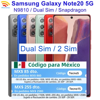 Оригинальный Samsung Galaxy Note20 Note 20 5G N9810 с двумя Sim-картами 6,7 