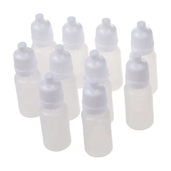 20 шт 10 МЛ 1/3 унции LDPE Пластиковые бутылочки-капельницы для масла и лосьона, защищающие от детей