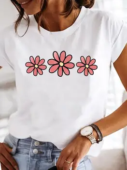 Женская футболка с любовным письмом с принтом, милая летняя футболка в тренде 90-х, Модные повседневные футболки с коротким рукавом, Женская графическая футболка