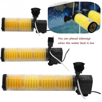Аквариумный Кислородный насос 3 в 1 Пластиковый Аквариумный Фильтр Кислородно-воздушный Насос Погружной Аквариум для рыб Инструменты для Водяного насоса Желтый