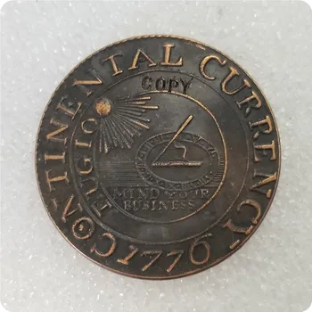 Копировальная монета Континентальной валюты 1776 года, памятные монеты-реплики монет, медали, монеты для коллекционирования