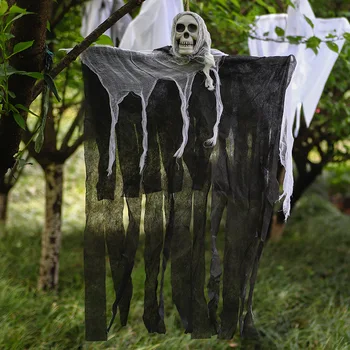 85 см На Хэллоуин Висят Мрачные жнецы, Скелет летающего призрака на Хэллоуин для декора дома с привидениями, декорации для помещений на Хэллоуин