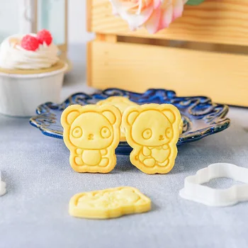 Милая форма с тиснением в виде животных, Мультяшная форма для печенья с пандой, сделай сам, 3D Пресс для печенья, штамп, формы для изготовления сахарной пудры, кухонные инструменты