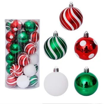 30 ШТ Прозрачных пластиковых рождественских шаров, цветных шаров, украшений для домашней вечеринки, Рождественской елки, подвески
