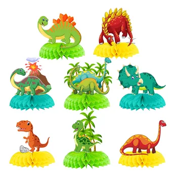 Настольные украшения в виде сот лесного динозавра, центральные элементы вечеринки с динозаврами в джунглях, сафари-рев, вечеринка по случаю дня рождения первого мальчика, Динозавр Wild Two