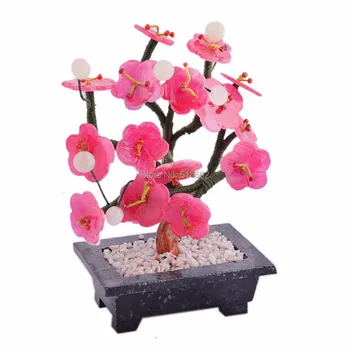 Китайский нефритовый цветок сливы с резьбой по дереву G1208