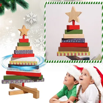 Креативная деревянная вращающаяся елка, рождественские украшения, настольные рождественские украшения, реквизит, рождественские новогодние подарки Navidad #T2G