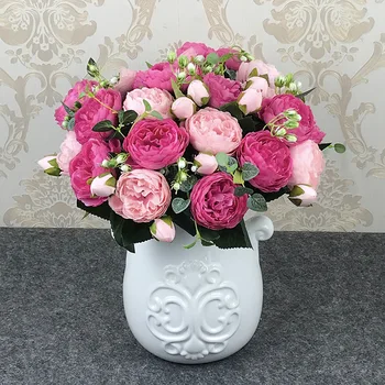 Искусственный цветок, декоративный цветок, имитация, Маленький пион, Корейский стиль, Фейли, Персидская роза, свадьба, дом, 5 голов