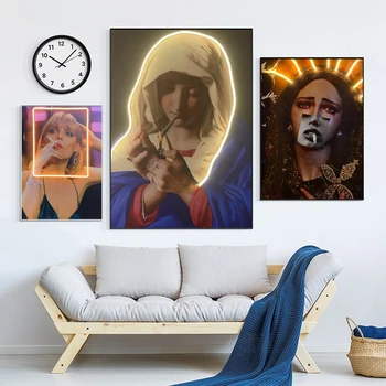 Портрет Малии, Курящей Девы, Плакаты и принты на холсте, картина, висящая на стене гостиной, художественное изображение, украшение дома