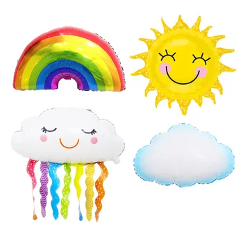 Воздушные шары со смайликами, Солнечное сияние, Радужные баллоны из фольги для детей, украшения для дня рождения, свадьбы, Сувениры для детского душа, воздушные шары
