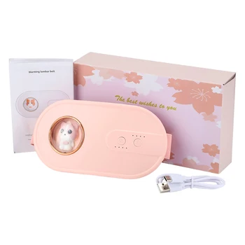 USB Электрический теплый пояс для матки, облегчающий менструальные боли, грелка, вибрационное устройство для массажа живота, пояс-массажер для талии