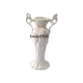 Керамическая трехмерная Богиня Муз, Бинауральная ваза, Матирующее средство, Красочный ярко-белый террариум floreros, винтажный домашний декор