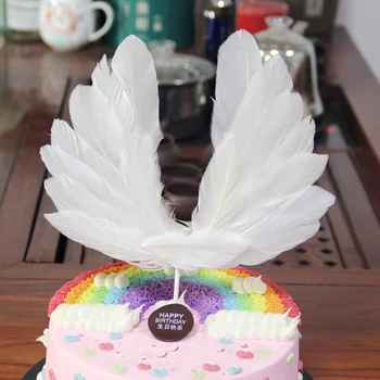 Флаг с крыльями Ангела, Топперы для торта на свадьбу, День рождения, Выпечку, Десерт, Украшения для торта TS003
