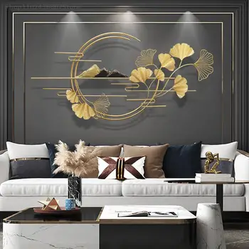 Новый китайский стиль кованого железа декоративный кулон пейзаж творческий диван гостиная спальня телевизор фон украшения стен
