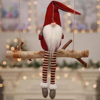 Счастливого Нового года Рождественские украшения Сделай сам Рождественский подарок Санта Клаус Подвеска в виде дерева Безликая кукла Декор для вечеринки Повесьте украшения для дома