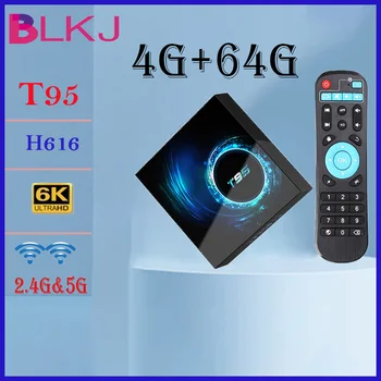 Оригинальный T95 Smart TV Box Android 10 Bluetooth 5.0 2.4G 5G Wifi 128G 3D Voice 16G 32G 64GB 4k Четырехъядерный Медиаплеер Телеприставка
