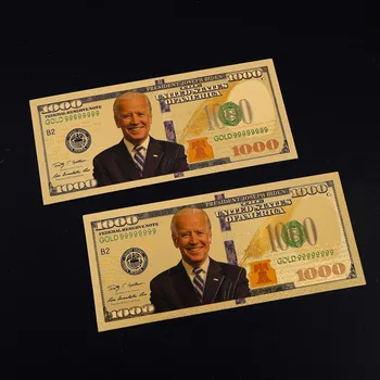 Президент Америки 2020 Джо Байден Фальшивые деньги Банкноты из золотой фольги Безналичный реквизит Деньги Подарки для заготовок из Соединенных Штатов