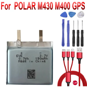 Аккумулятор 3,8 В для спортивных часов POLAR M430 M400 GPS, замена нового литий-полимерного аккумулятора + USB-кабель + набор инструментов